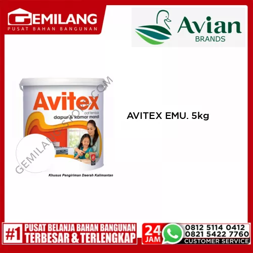 AVITEX EMULSION DAPUR & KAMAR MANDI SUPER WHITE 5kg