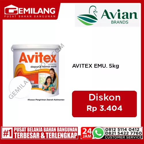 AVITEX EMULSION DAPUR & KAMAR MANDI SUPER WHITE 5kg