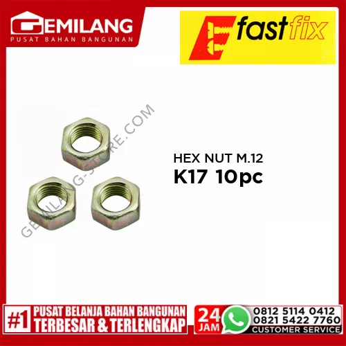 FAST FIX HEX NUT M.12 K17 10pc/PAK