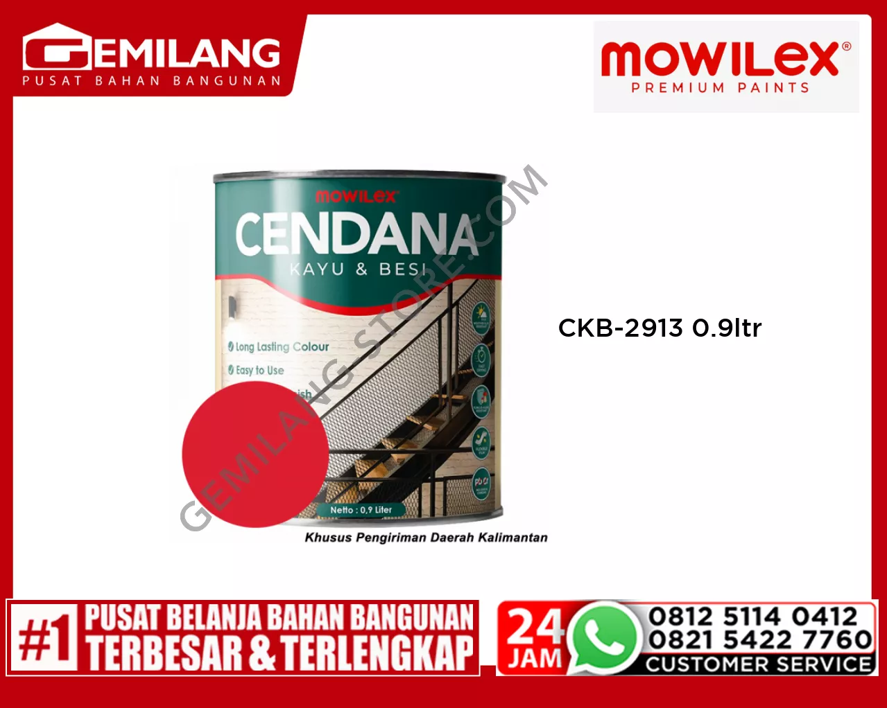MOWILEX CENDANA KAYU & BESI CKB-2913 RED SIGNAL 0.9ltr