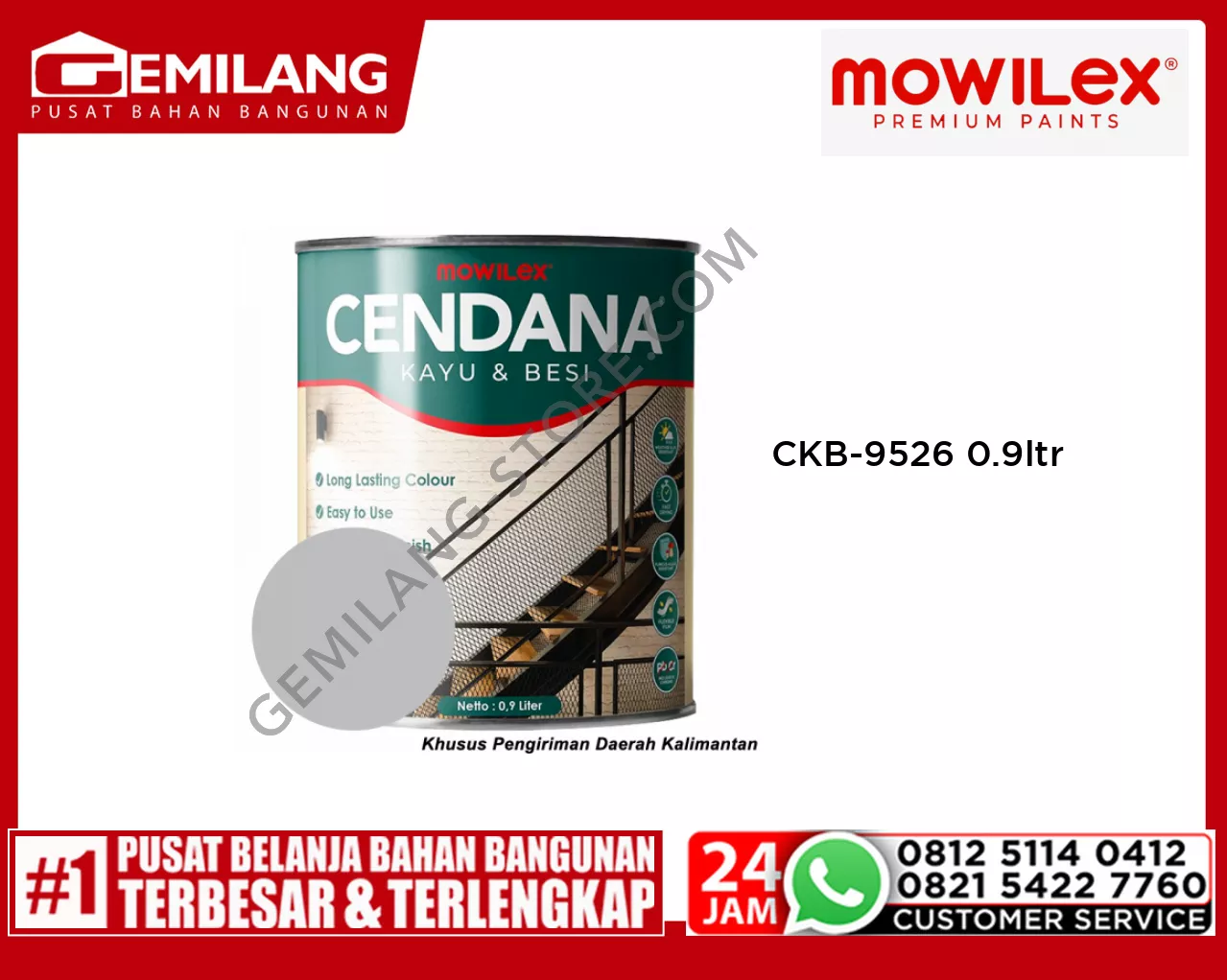 MOWILEX CENDANA KAYU & BESI CKB-9526 SPEED GREY 0.9ltr