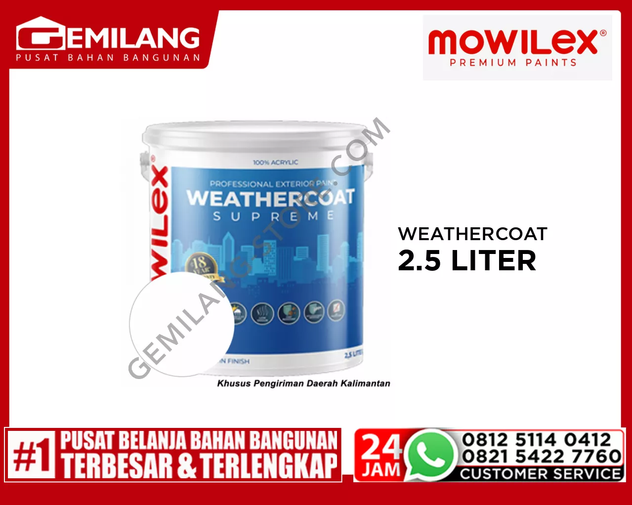 MOWILEX WEATHERCOAT SUPREME WHITE WSE-1001 2.5ltr