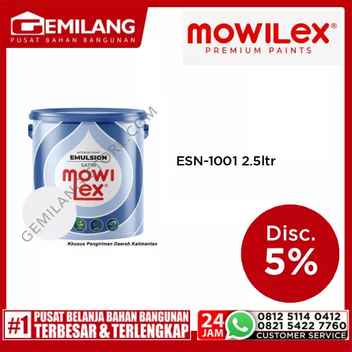 MOWILEX EMULSION SATIN WHITE ESN-1001 2.5ltr