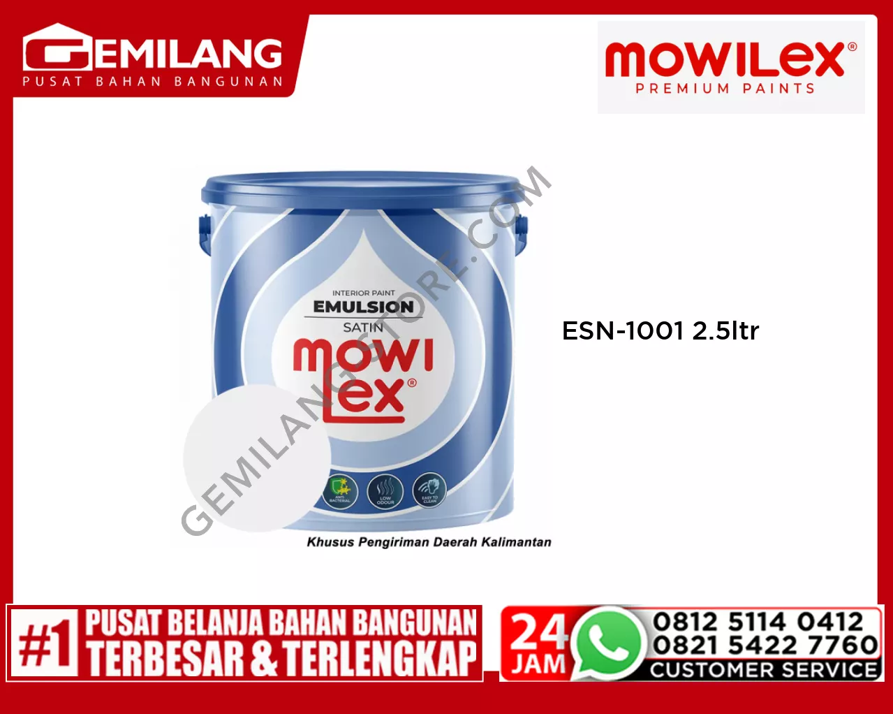 MOWILEX EMULSION SATIN WHITE ESN-1001 2.5ltr