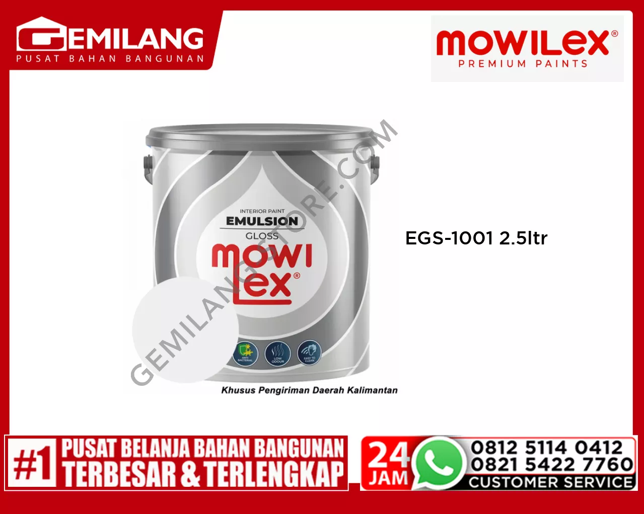 MOWILEX EMULSION GLOSS WHITE EGS-1001 2.5ltr