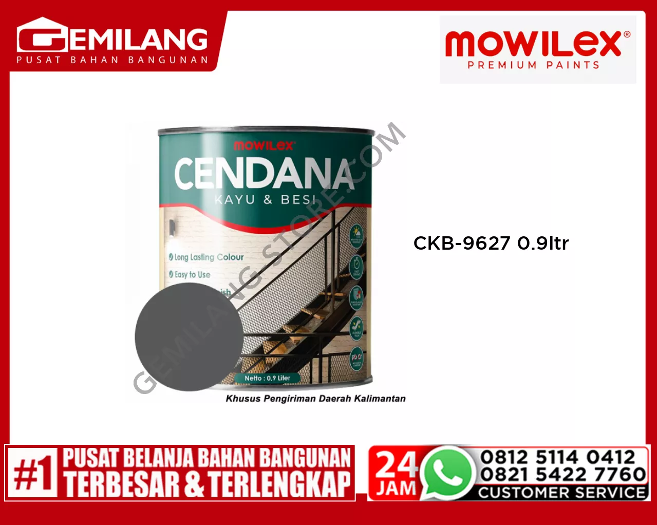 MOWILEX CENDANA KAYU & BESI CKB-9627 TITANIUM STEEL 0.9ltr