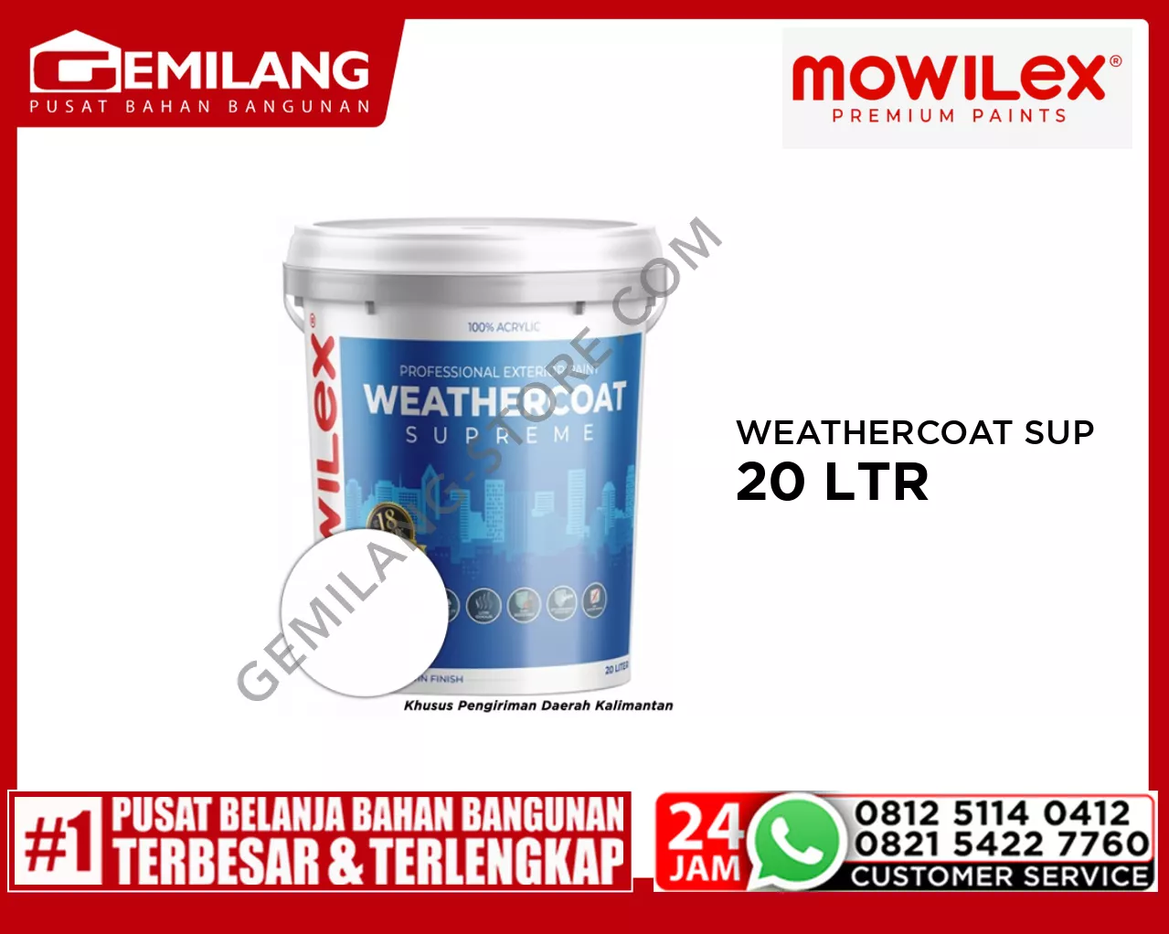 MOWILEX WEATHERCOAT SUPREME WHITE WSE-1001 20ltr