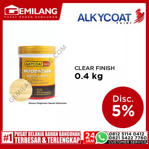NEO ALKYCOAT DECO WOODSTAIN CLEAR FINISH 0.4kg