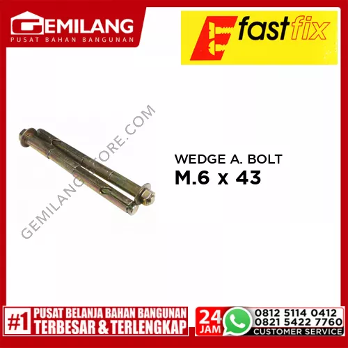 FAST FIX WEDGE ANCHOR BOLT M.6 x 43 4pc/PAK (2522)