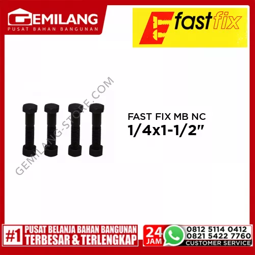 FAST FIX MB NC 1/4inch x 1-1/2inch 20T LKL 6pc