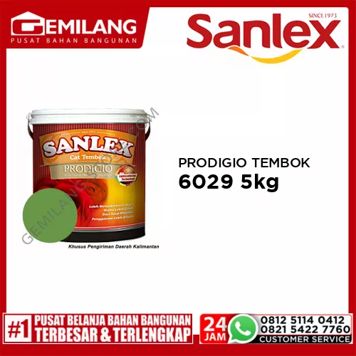 SANLEX PRODIGIO CAT TEMBOK 6029 FRESH LIME 5kg