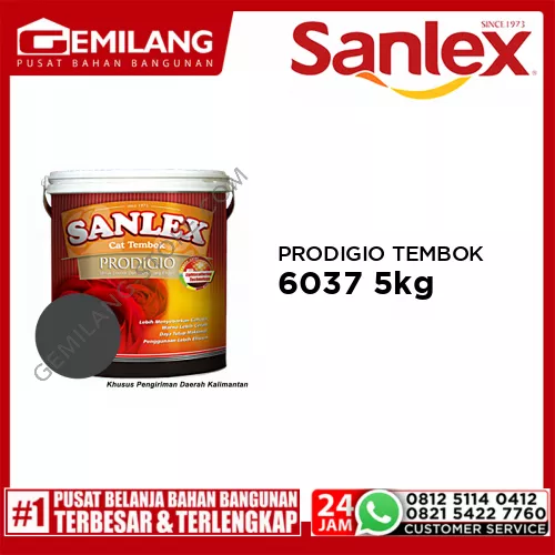 SANLEX PRODIGIO CAT TEMBOK 6037 MINIMALIS GREY 5kg