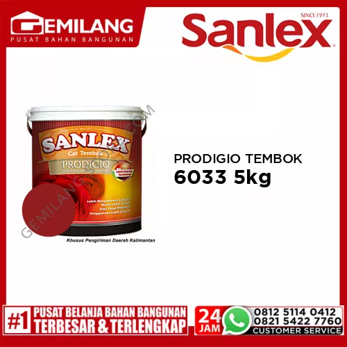 SANLEX PRODIGIO CAT TEMBOK 6033 BRIGHT RED 5kg