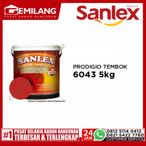 SANLEX PRODIGIO CAT TEMBOK 6043 SASHAY RED 5kg