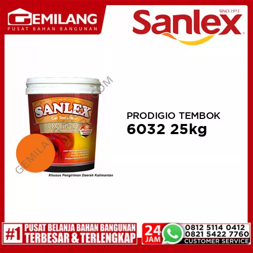 SANLEX PRODIGIO CAT TEMBOK 6032 ORANGE TORCH 25kg