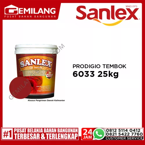 SANLEX PRODIGIO CAT TEMBOK 6033 BRIGHT RED 25kg