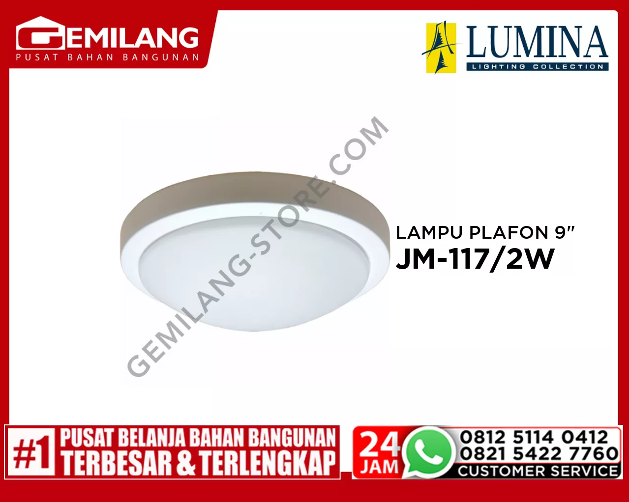 LAMPU PLAFON JM-117/2W 9INCH ST