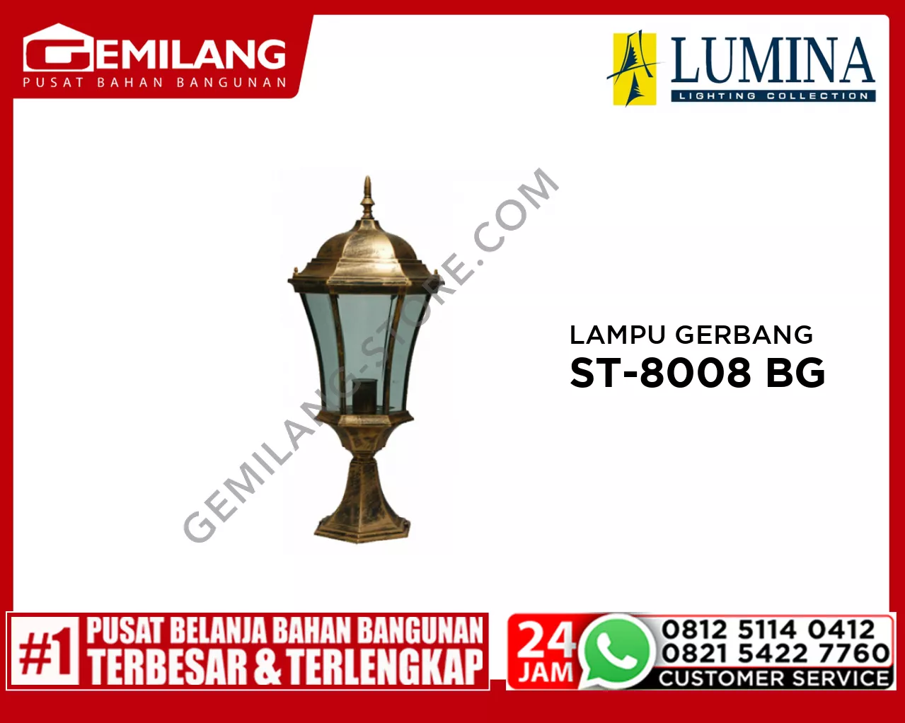 LAMPU GERBANG ST-8008 BG