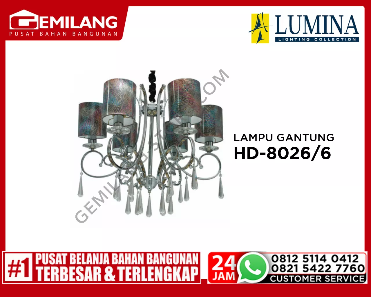 LAMPU GANTUNG HD-8026/6