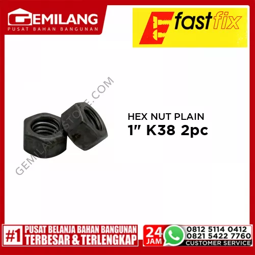 FAST FIX HEX NUT PLAIN 1inch K38 2pc/PAK