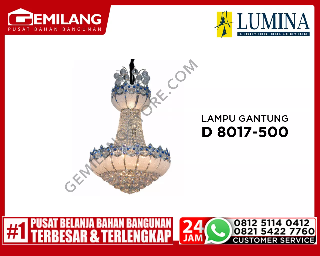 LAMPU GANTUNG D 8017-500 CH