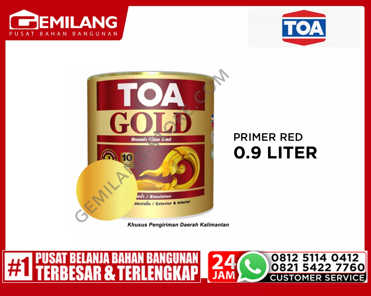 TOA GOLD PRIMER RED 4372-PW111 0.9ltr