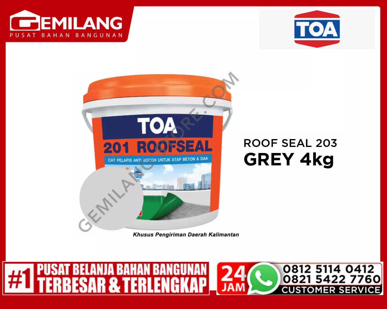 TOA ROOF SEAL 201 GREY 4kg