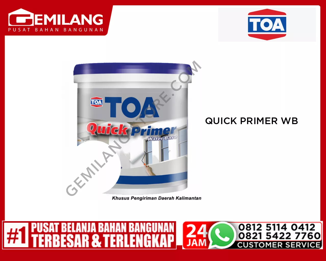 TOA QUICK PRIMER WATER BASE 2.5ltr (11030-00028)