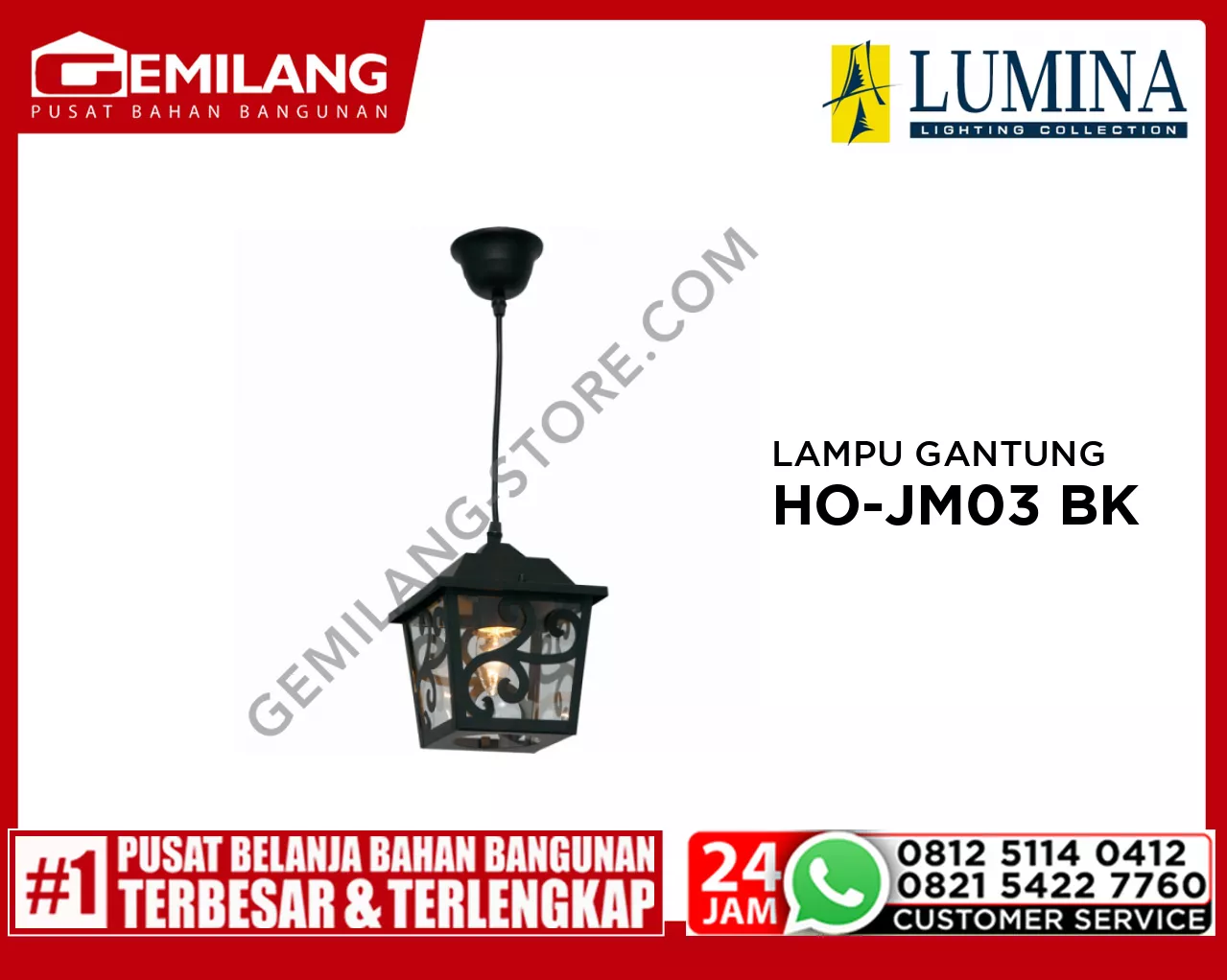 LAMPU GANTUNG HO-JM03 BK