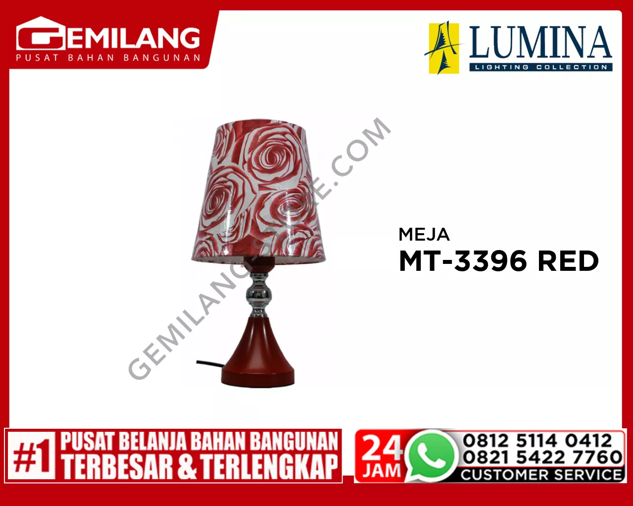 LAMPU MEJA MT-3396 RED
