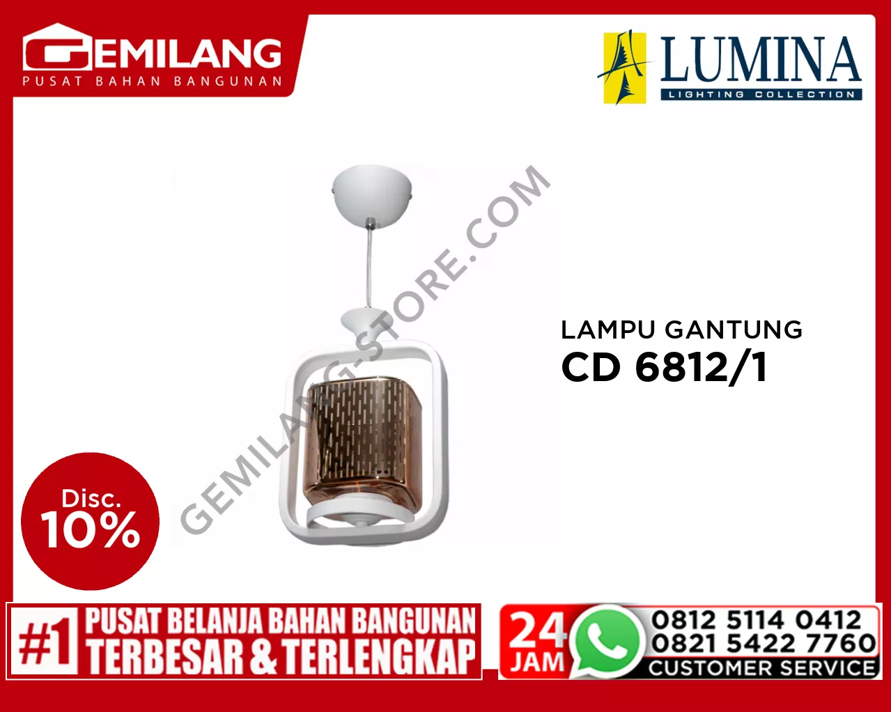 LAMPU GANTUNG CD 6812/1