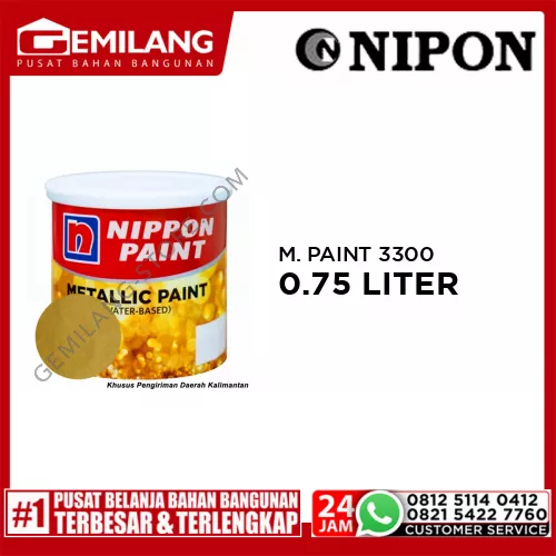 NIPPON METALLIC PAINT WATER BASE 3300 GOLD 0.75ltr