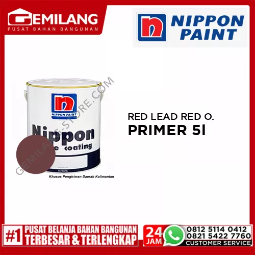 NIPPON NIPPELUX RED LEAD RED OXIDE PRIMER 5ltr