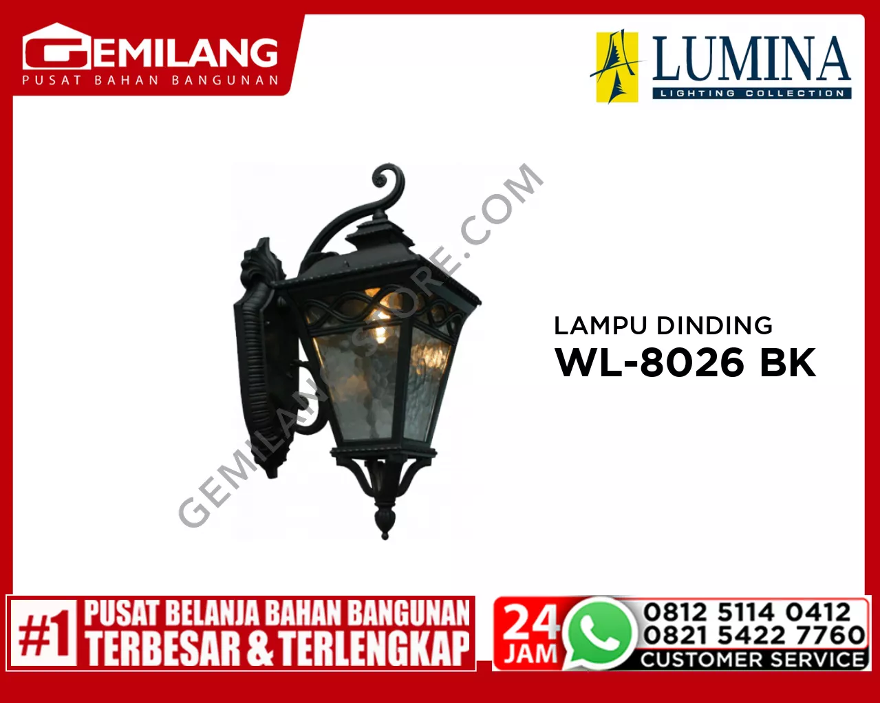 LAMPU DINDING WL-8026 BK