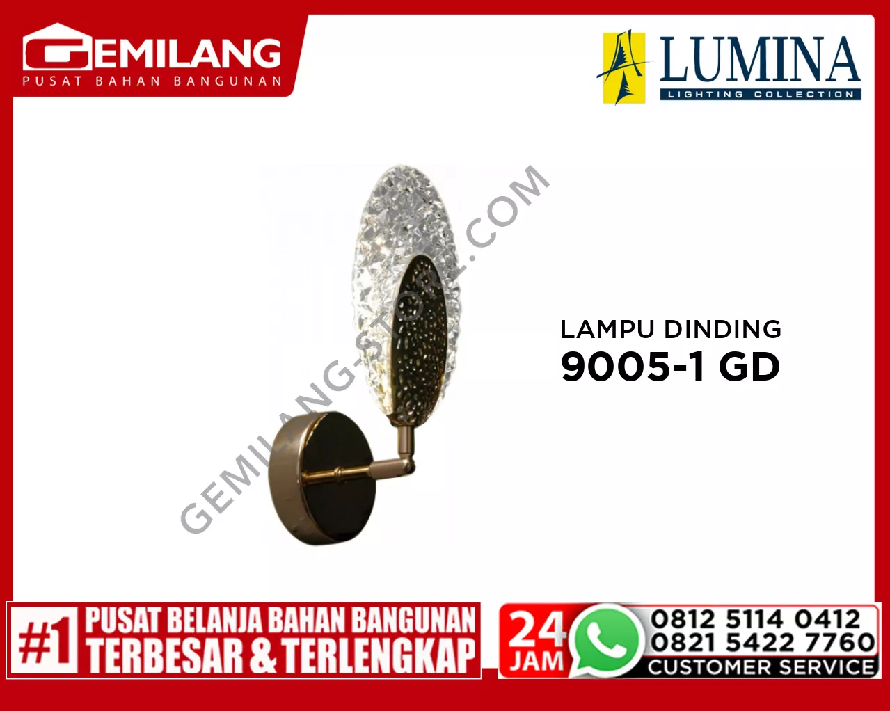 LAMPU DINDING 9005-1 GOLD