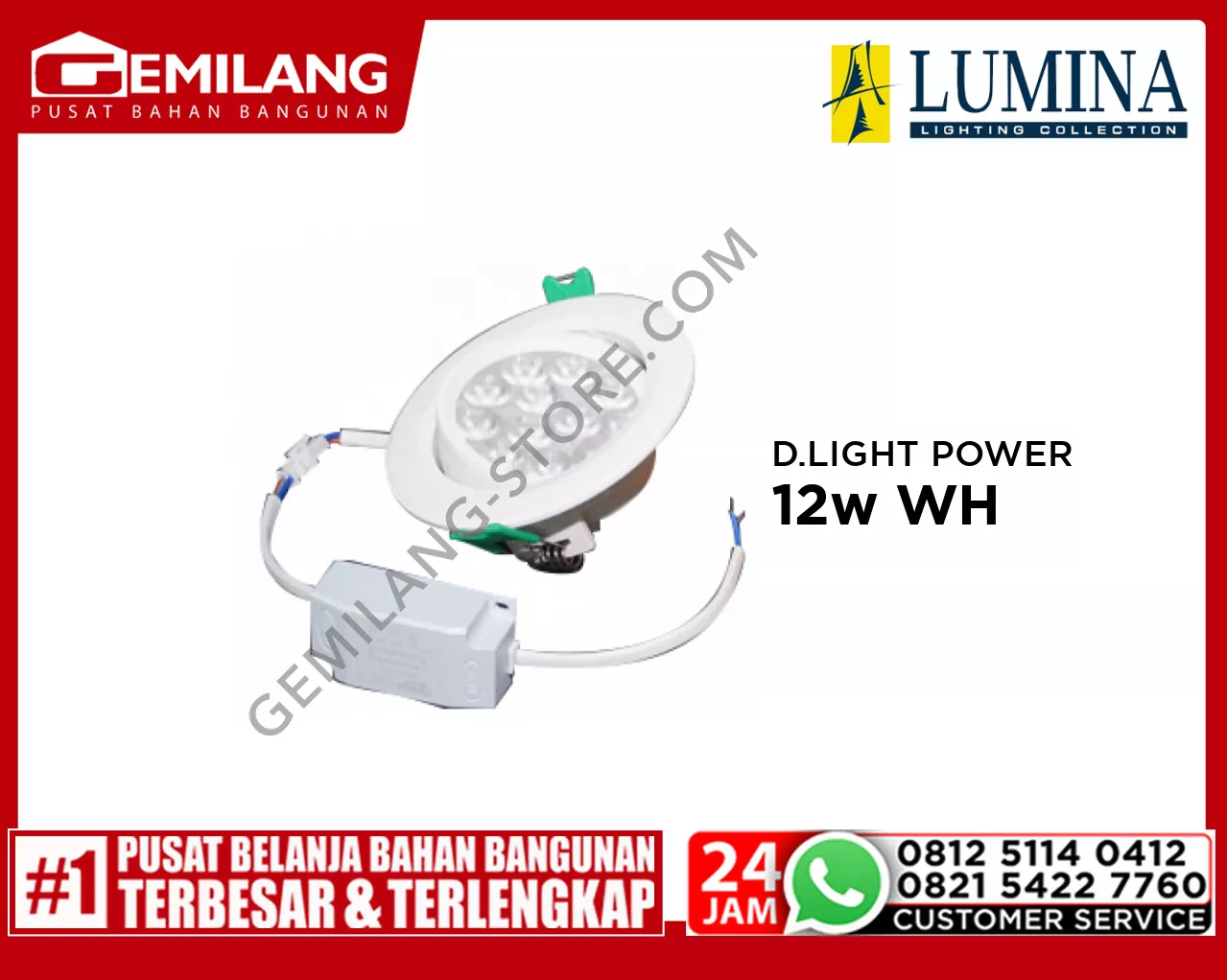 DOWNLIGHT POWER LED D-1503/12w WHT