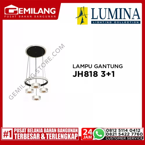 LAMPU GANTUNG JH818 3+1 BK