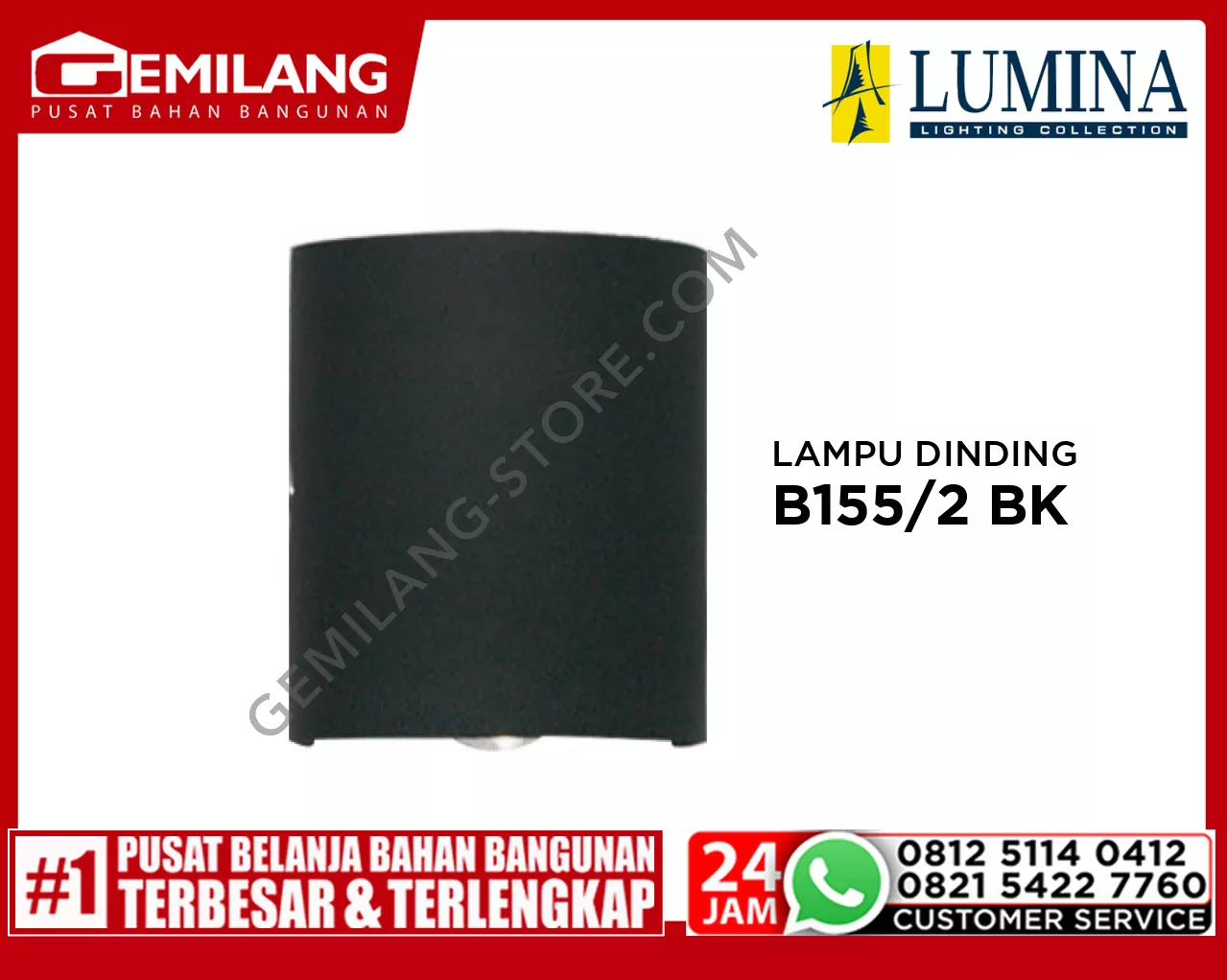 LAMPU DINDING B155/2 BK-6400K