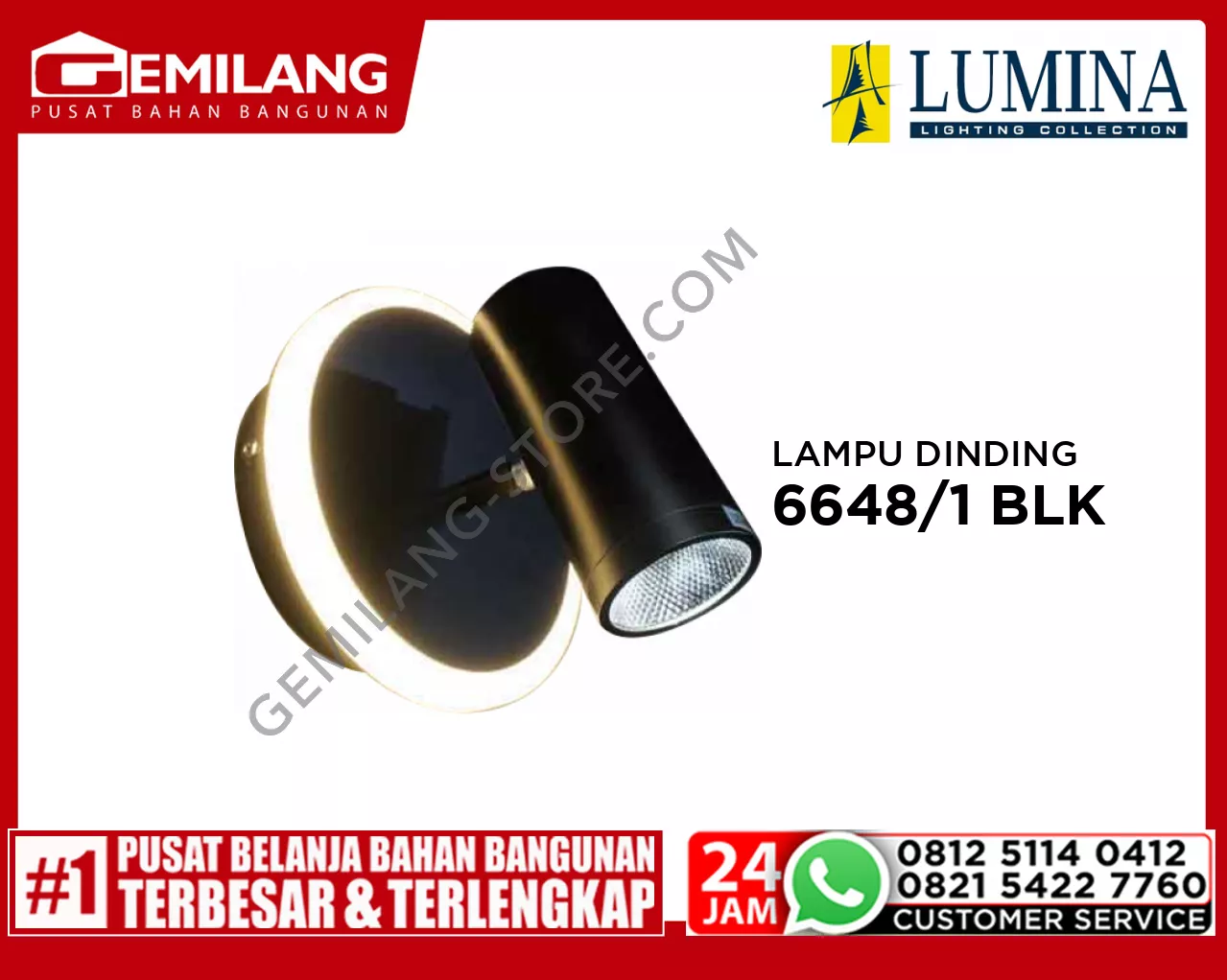 LAMPU DINDING 6648/1 BLK
