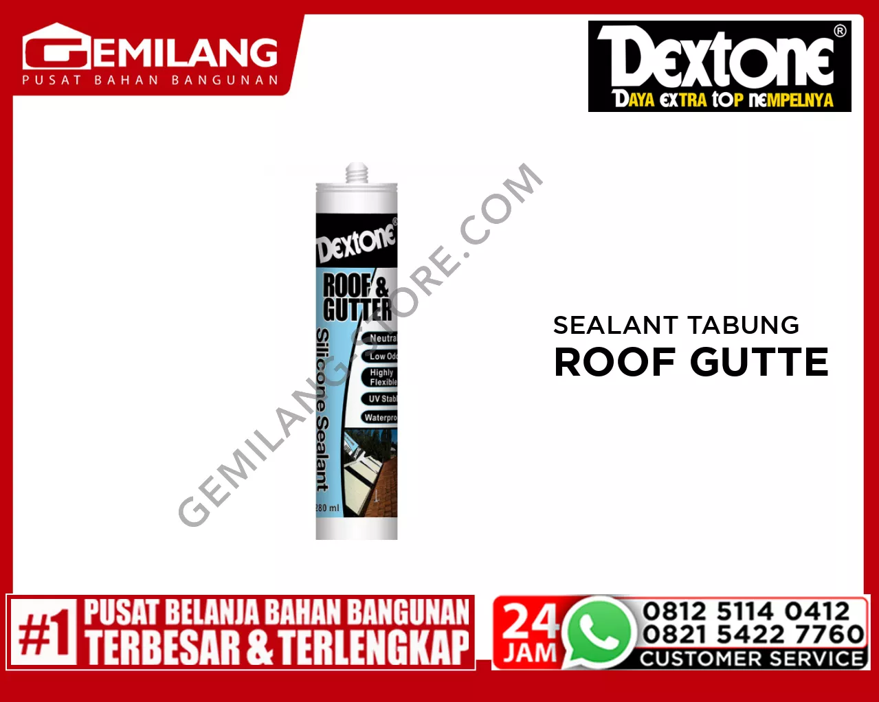 DEXTONE SEALANT TABUNG ROOF GUTTER WHITE