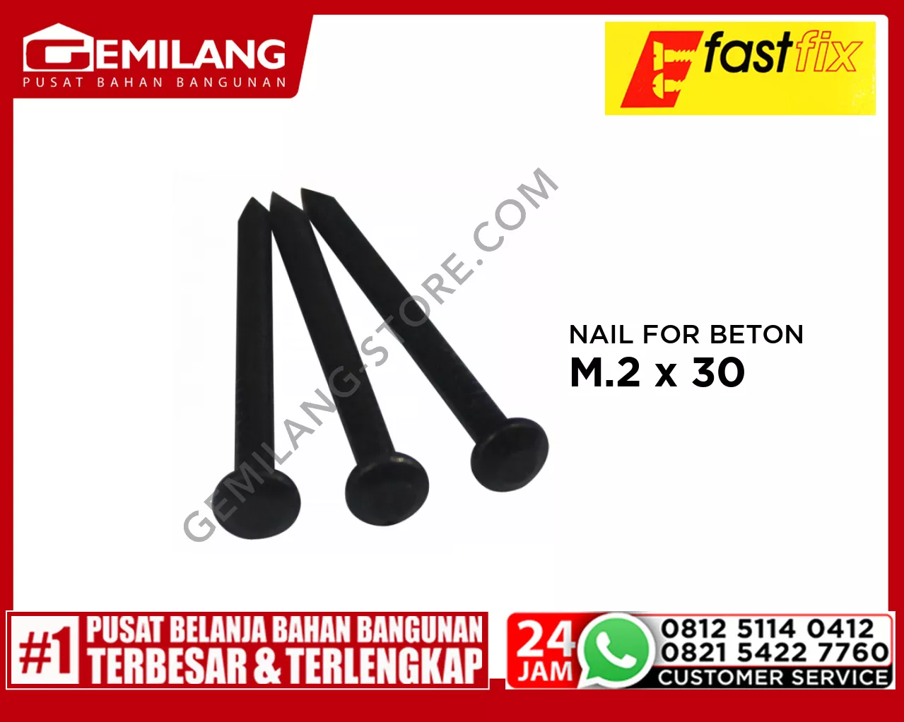 NAIL FOR BETON BLACK M.2 x 30 10pc