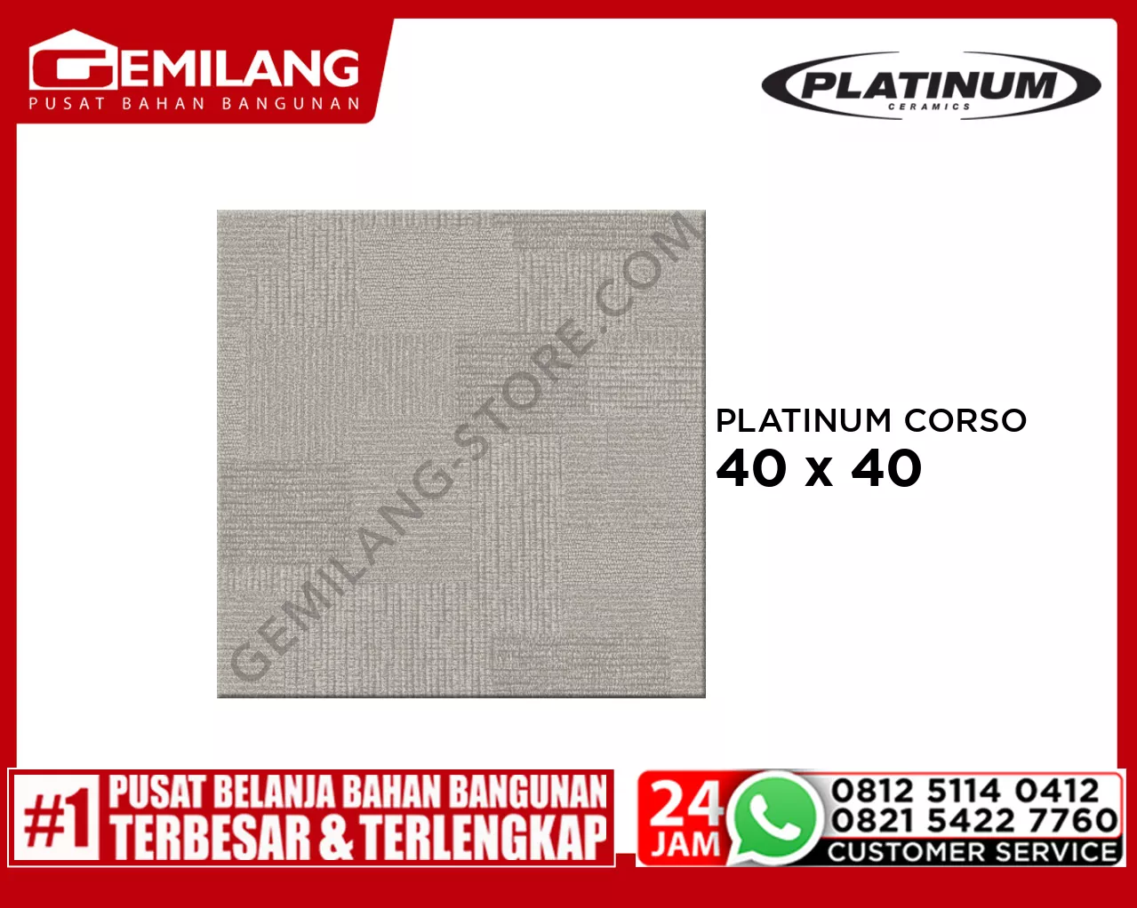 PLATINUM CORSO GREY 40 x 40