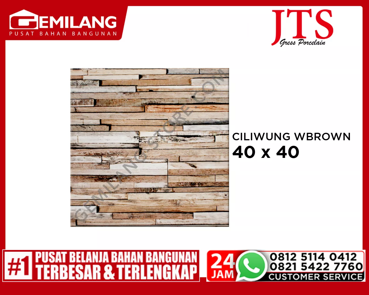 JTS CILIWUNG WOOD BROWN 40 x 40