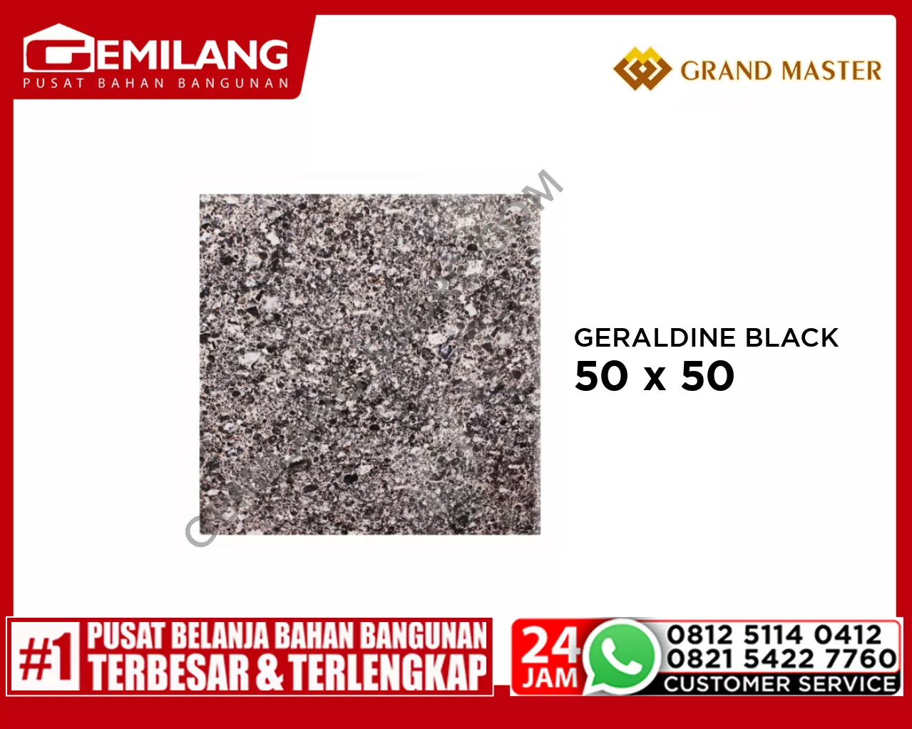 GRAND MASTER GERALDINE BLACK 50 x 50