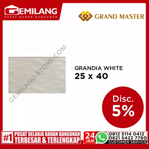 GRAND MASTER GRANDIA WHITE 25 x 40
