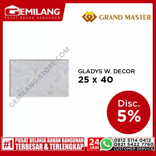 GRAND MASTER GLADYS WHITE DECOR 25 x 40