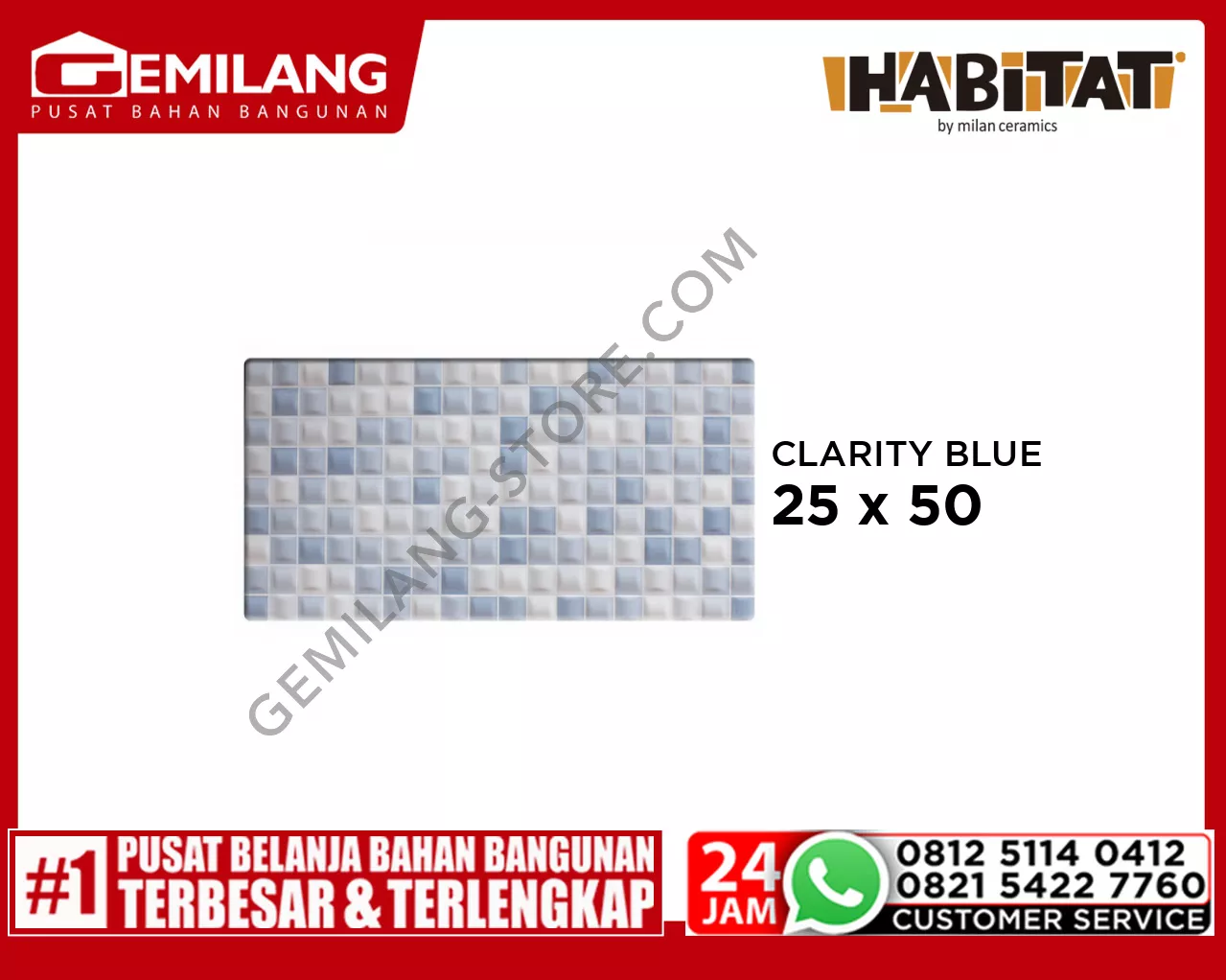 HABITAT CLARITY BLUE 25 x 50