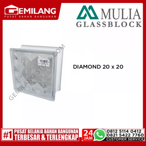 MULIA GLASS BLOCK DIAMOND 20 x 20