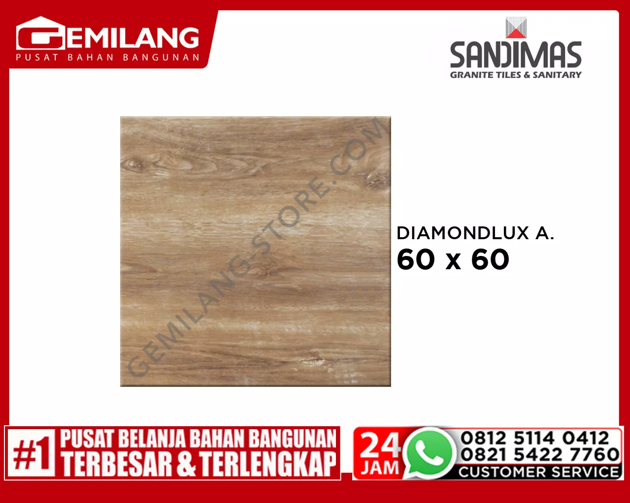 SANDIMAS GRANIT DIAMONDLUX ANTIQUE BROWN WOOD 60 x 60