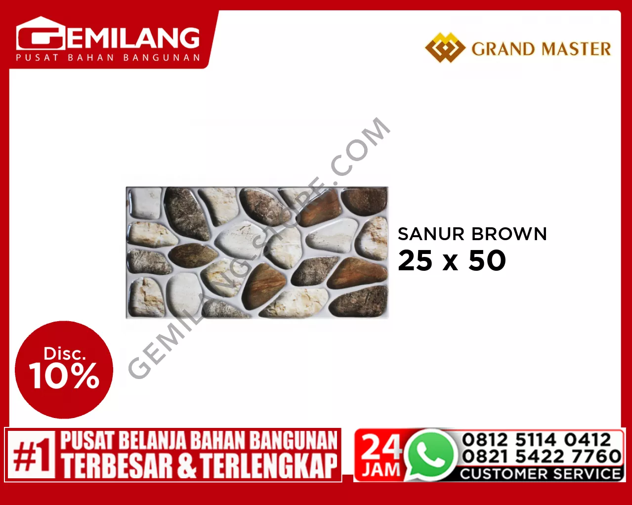 GRAND MASTER SANUR BROWN 25 x 50